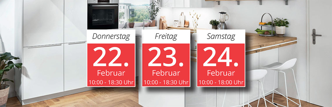 Nur an 3 Tagen! Küchen-Sonderverkauf vom 22. bis zum 24. Februar in Neust